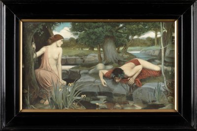 Ekko og narcissus (farget trykk) av John William Waterhouse