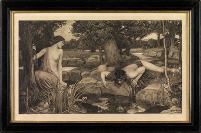 Ekko og Narcissus (fotogravyr) av John William Waterhouse