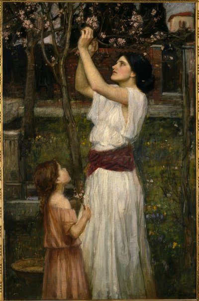 Samler mandelblomster av John William Waterhouse