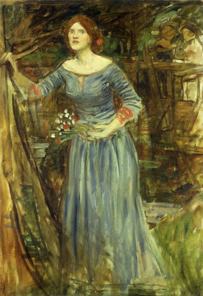 Studie for Ophelia av John William Waterhouse