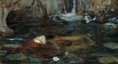 Studie for The Nymphs Finding the Head of Orpheus av John William Waterhouse