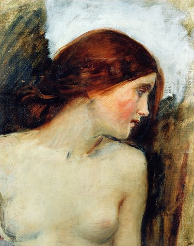 Studie for lederen av ekko, ca. 1903 (se 55607) av John William Waterhouse