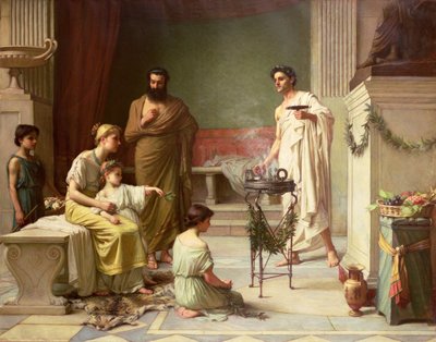 Et sykt barns besøk til Aesculapius-tempelet, 1877 av John William Waterhouse