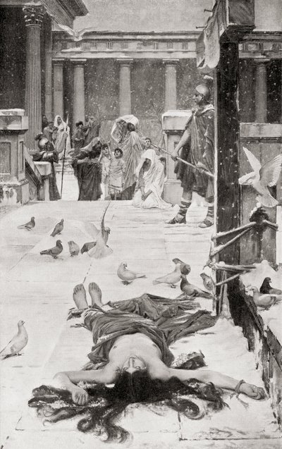 Den hellige Eulalias martyrdød, etter maleriet av John William Waterhouse, fra Hutchinsons History of the Nations, utgitt 1915 av John William Waterhouse