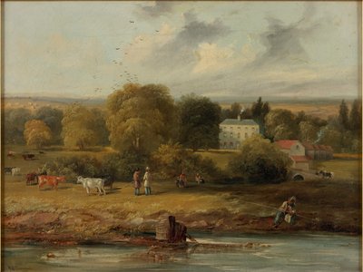 Landskap med et landsted, 1838 av John Wilson Carmichael