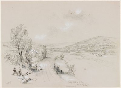 Ridley Hall, Bardon Mill, 1837 (bc og blyant på papir) av John Wilson Carmichael