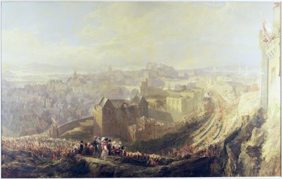 George IVs inntreden i Edinburgh fra Carlton Hill, 1822 av John Wilson Ewbank