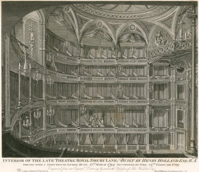 Interiør i avdøde Theatre Royal, Drury Lane, London av John Winston