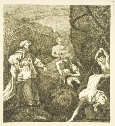Hogarths altertavle - Sealing the Tomb (penn og blekk på papir) av John Withers