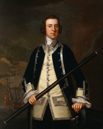 Portrett av en sjøoffiser, tradisjonelt kjent som Augustus Keppel (1725-86) ca. 1749 av John Wollaston