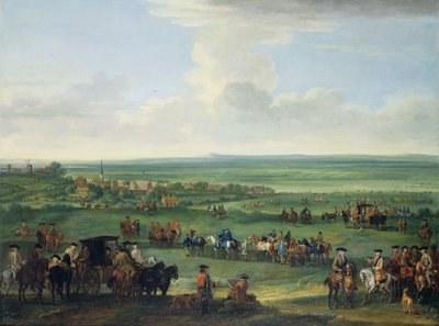 George I (1660-1727) på Newmarket, 4. eller 5. oktober 1717, ca. 1717 (olje på lerret) av John Wootton