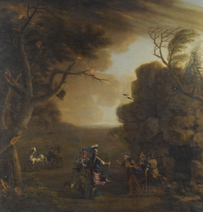 Macbeth og Banquo møter de tre heksene, 1759 av John Wootton
