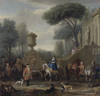 Forbereder for jakten, ca. 1740-50 (olje på lerret) av John Wootton