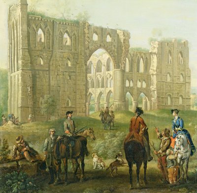 Riders Pausing by the Ruins of Rievaulx Abbey, ca. 1740-50 (olje på lerret) av John Wootton