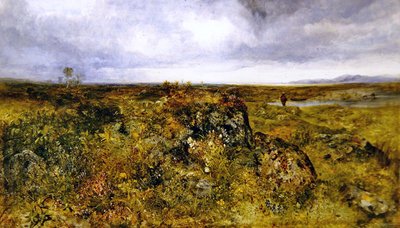 Fiske på en elv (olje på lerret) av John Wright Oakes