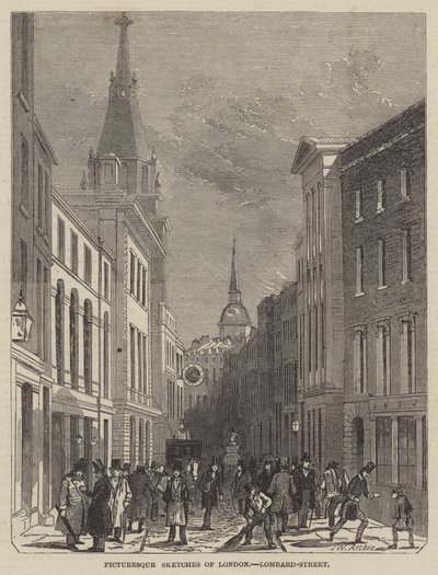 Pittoreske skisser av London, Lombard-Street av John Wykeham Archer