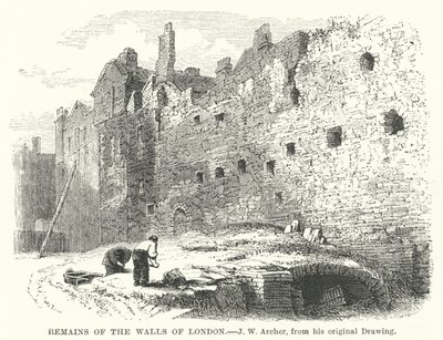 Rester av Londons murer (gravering) av John Wykeham Archer