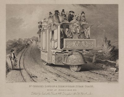 Dr. Churchs London & Birmingham Steam Coach, 1833 av John after Cooke