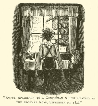 Forferdelig tilsynekomst for en gentleman mens han barberte seg i Edgware Road, 29. september 1846 av John after Leech