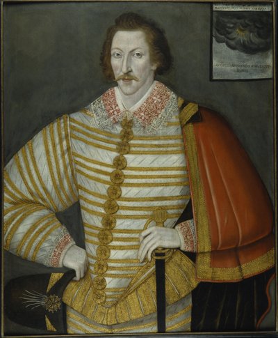 Portrett av Thomas Cavendish, Circumnavigator av John the Younger (attr.to) Bettes