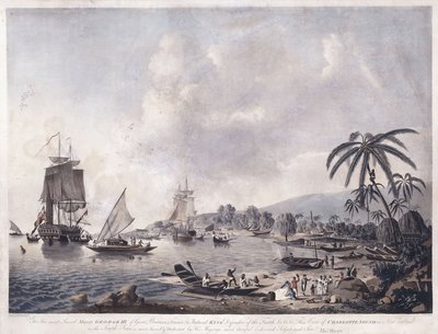 Utsikt over Matavai Bay, Tahiti, 1787 av John the Younger Cleveley