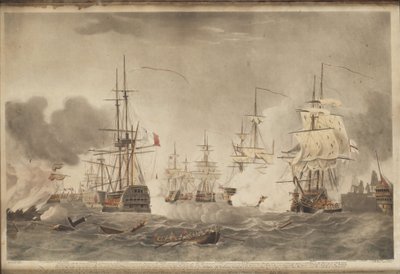 Slaget ved Nilen, ca. 1800 av John william Edy