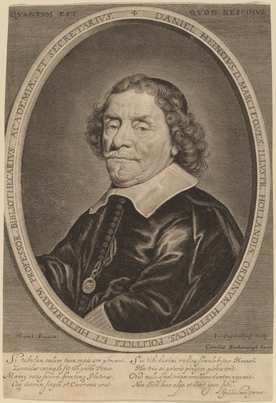 Daniel Heinsius av Jonas Suyderhoff after Jacob Fransz van der Merck