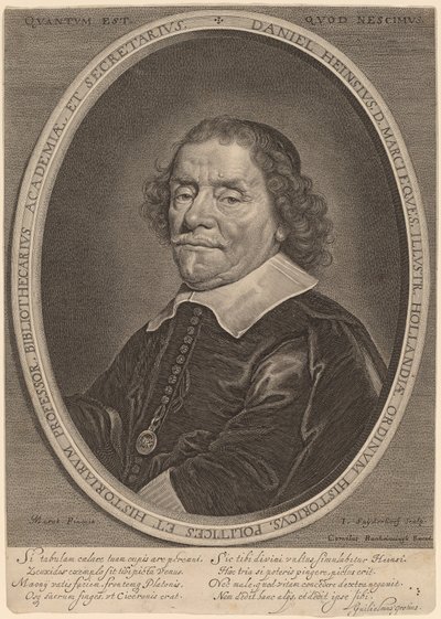 Daniel Heinsius av Jonas Suyderhoff after Jacob Fransz van der Merck