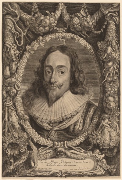 Charles I, konge av England av Jonas Suyderhoff after Sir Anthony van Dyck