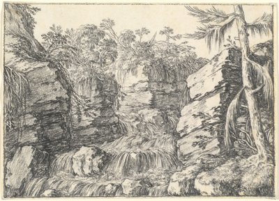 En foss mellom Rocky Cliffs av Jonas Umbach