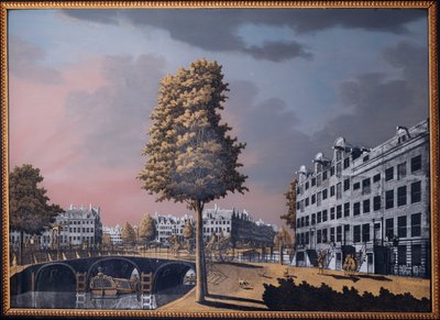 En utsikt over Herengracht med utsikt over Binnenamstel og Nieuwe Herengracht, Amsterdam, 1776 av Jonas Zeuner