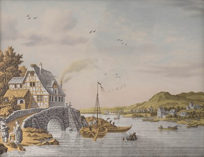 Hus langs en elv av Jonas Zeuner