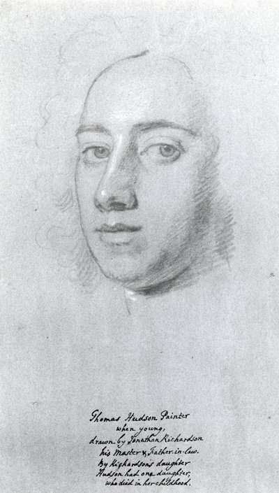Thomas Hudson (1701-79) (kritt på papir) av Jonathan Richardson