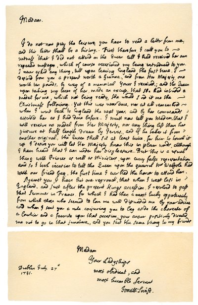 Brev fra Jonathan Swift til Henrietta Howard, 21. november 1730. av Jonathan Swift