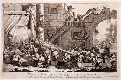 The Political Clyster, trykk laget av William Hogarth, 1757 av Jonathan Swift