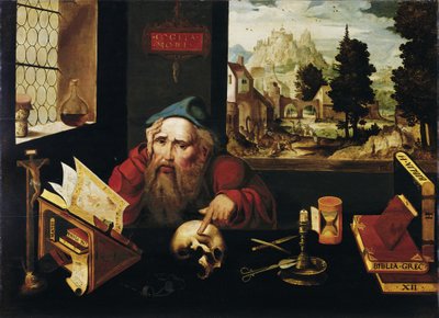 Saint Hieronymus i hans celle, 1520-årene av Joos van Cleve