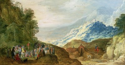 Bergprekenen (figurer muligens av Hans Jordaens) av Joos or Josse de Momper