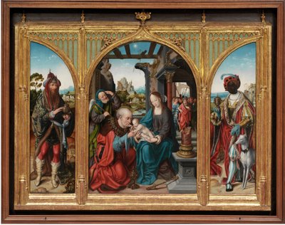 Adoration of the Magi, ca. 1525 (olje på eikepaneler) av Joos van Cleve