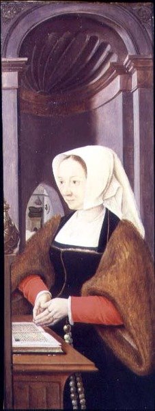 Kone til en giver (vinge av en triptyk) av Joos van Cleve