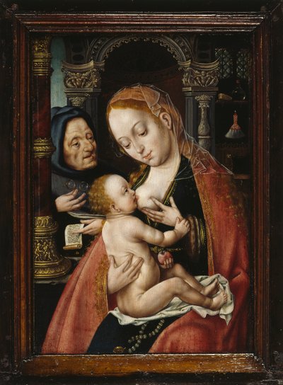 Den hellige familie, ca 1523-1530. av Joos van Cleve Circle of .