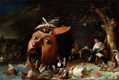Baroque: The Temptation of Saint Anthony av Craesbeeck, Joos (Josse) van (1605/06-ca 1660), ca. 1650. Olje på lerret. Kunsthalle, Karlsruhe av Joos van Craesbeeck