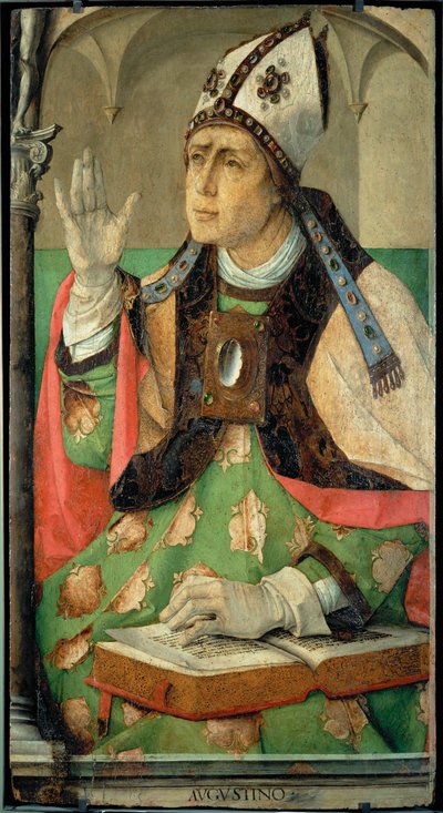 Augustinus, Heiliger, Kirchenvater von Joos van Gent (fl.1460-75)