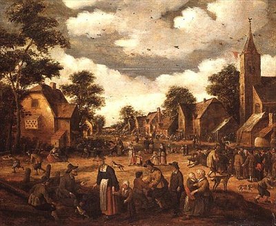 Landsbyscene av Joost Cornelisz