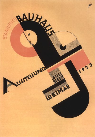Bauhaus-utstillingen reklame i Weimar av Joost Schmidt