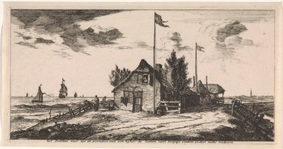 Posthus med postbud på utkikk Postkort (serietittel) av Joost van Geel