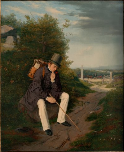 En kunstner hviler på en fottur av Jorgen Roed