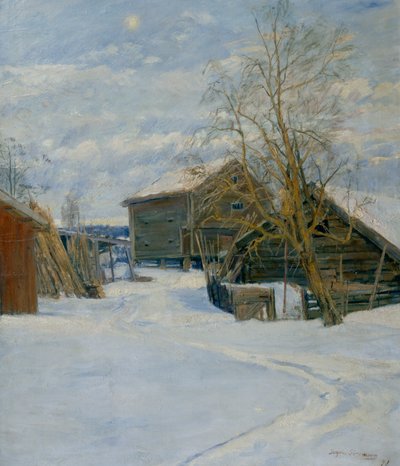 Hus i et vinterlandskap av Jorgen Sorensen