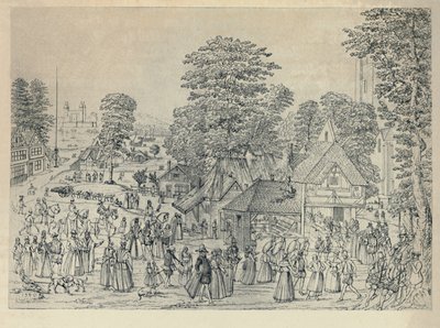 En bryllupsfest i Bermondsey, 1590, 1920 av Joris Hoefnagel