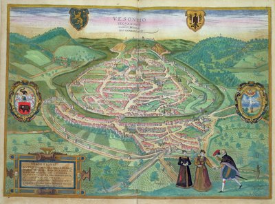 Kart over Besançon, fra 