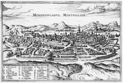 Kart over Montpellier, fra 